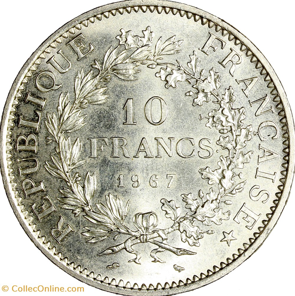 10 francs Hercule, 1967, accent monnaies monde france 10 francs hercule 1967 accent