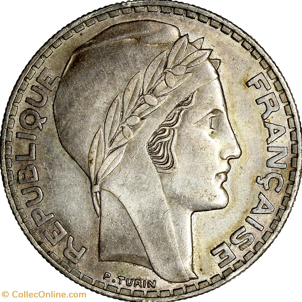 20 francs Turin, rameaux courts, IIIe République, 1933 monnaies monde france 20 francs turin rameaux courts iiie republique 1933