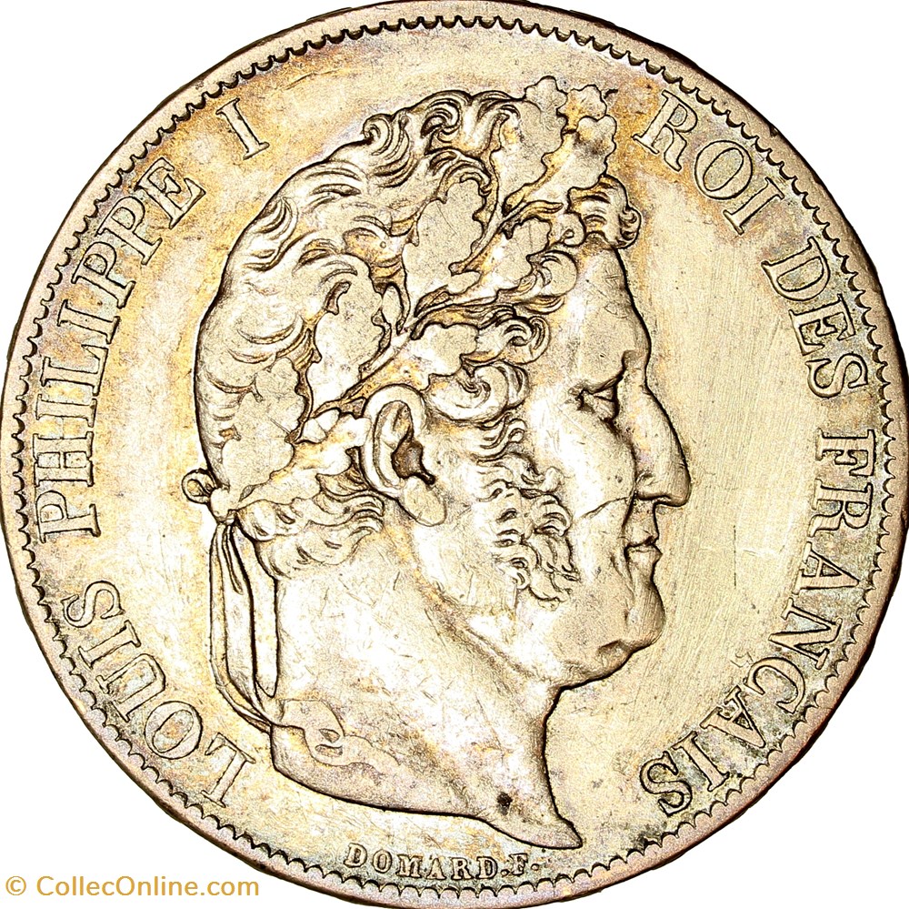 5 francs, 3e type Domard, Louis-Philippe Ier, 1847, Paris monnaies monde france 5 francs 3e type domard louis philippe ier 1847 paris