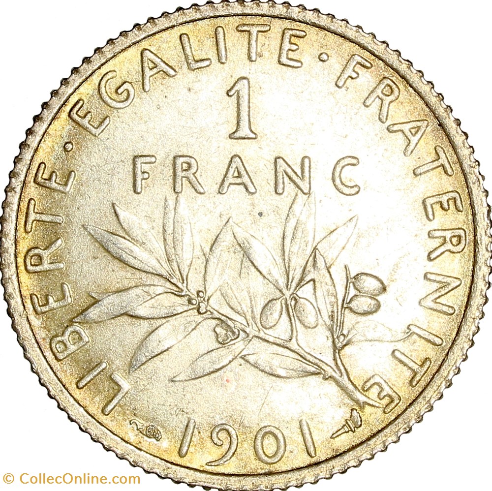 1 franc Semeuse, IIIe République, 1901 monnaies monde france 1 franc semeuse iiie republique 1901