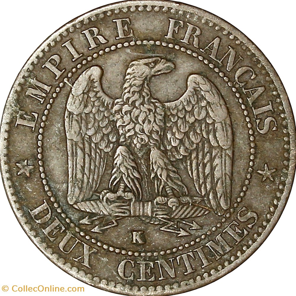 monnaies monde france deux centimes tete lauree buste definitif napoleon iii 1861 bordeaux