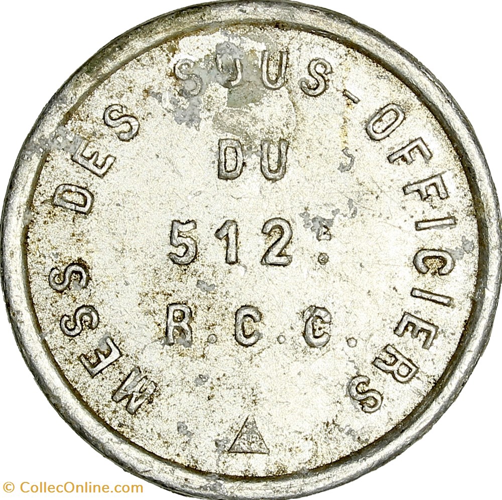 2 francs, Mess des sous-officiers du 512e Régiment des Chars de Combat, 1922-1939 monnaies monde france 2 francs mess des sous officiers du 512e regiment des chars de combat 1922 1939