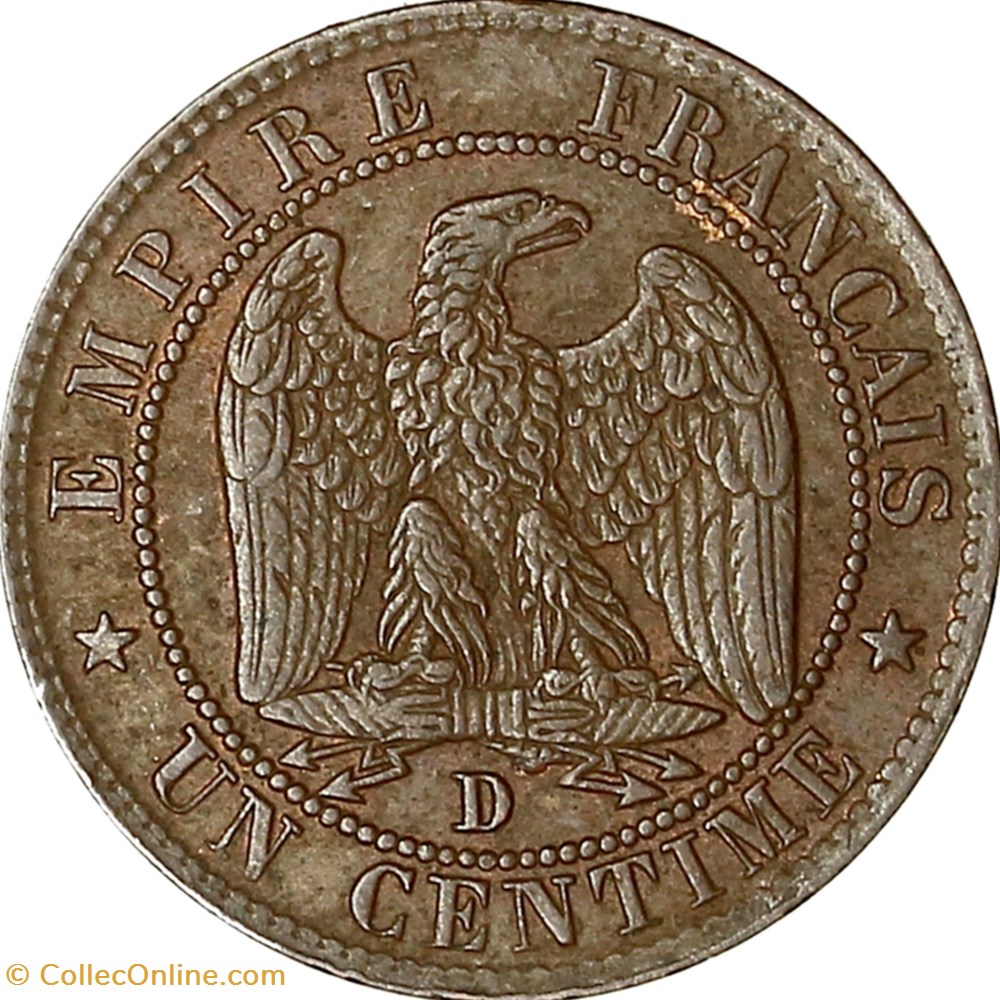 Un centime, tête nue, Napoléon III, 1854, Lyon monnaies monde france un centime tete nue napoleon iii 1854 lyon
