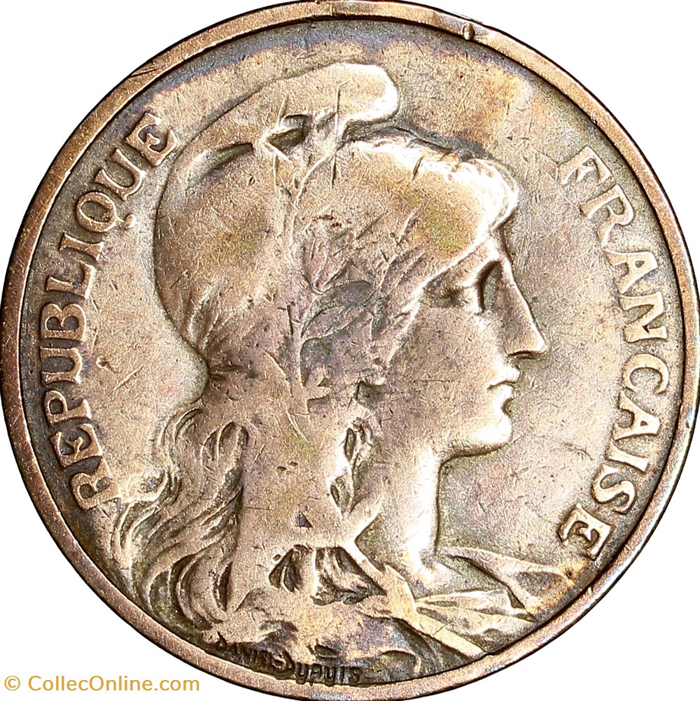 5 centimes Daniel-Dupuis, IIIe République, 1907 monnaies monde france 5 centimes daniel dupuis iiie republique 1907