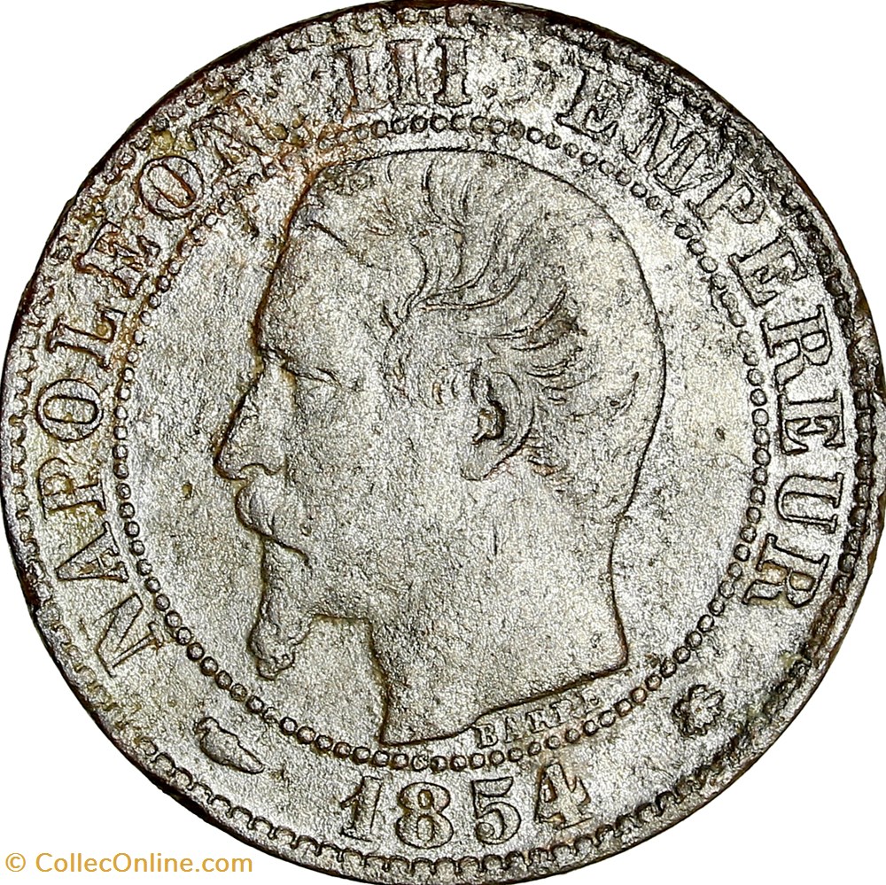 monnaies monde france cinq centimes tete nue napoleon iii 1854 petite abeille strasbourg
