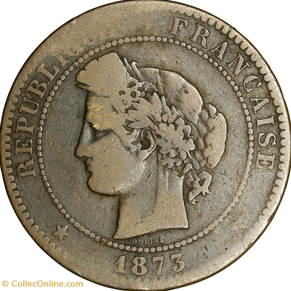 10 centimes Cérès, IIIe République, 1873, Paris monnaies monde france 10 centimes ceres iiie republique 1873 paris