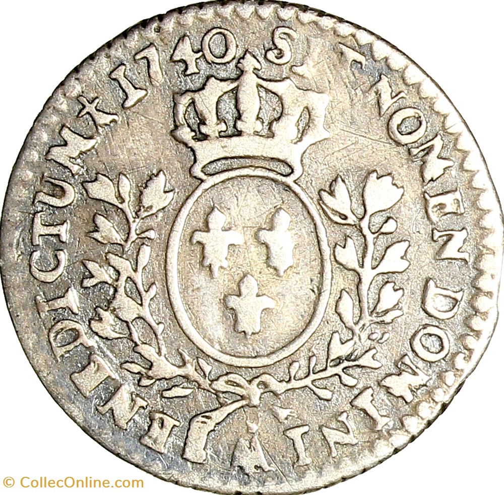 monnaies europe medievale france royales vingtieme ecu au bandeau louis xv 1740 metz