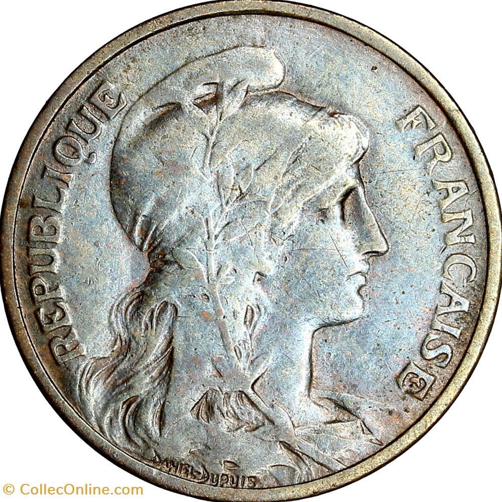 5 centimes Daniel-Dupuis, IIIe République, 1909 monnaies france modernes 5 centimes daniel dupuis iiie republique 1909