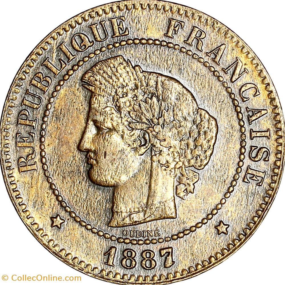 monnaies monde france 5 centimes ceres iiie republique 1887 paris