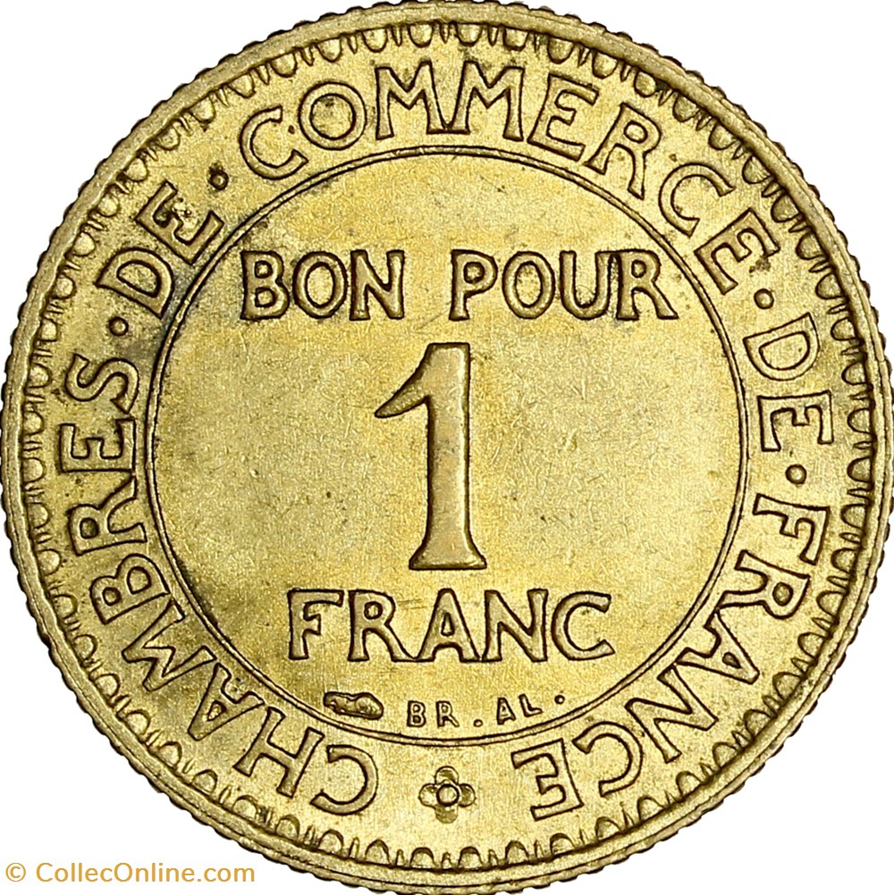 monnaies monde france 1 franc chambres de commerce iiie republique 1922