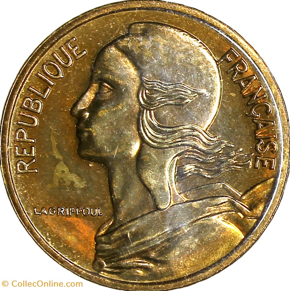 monnaies monde france 5 centimes marianne fdc 1980