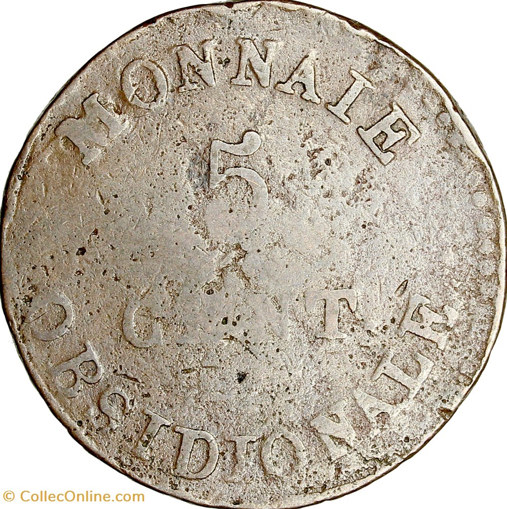 monnaies monde france 5 centimes anvers au double l louis xviii 1814 anvers atelier de arsenal
