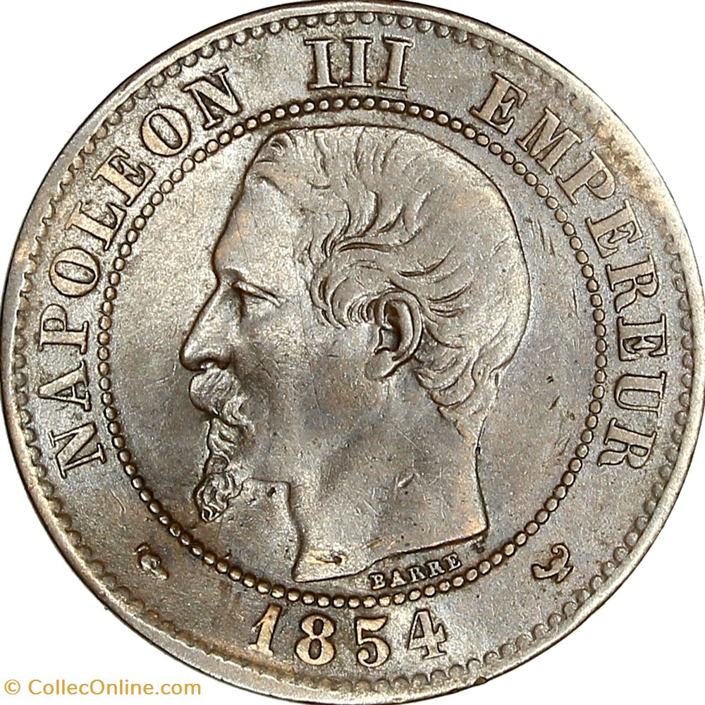 Deux centimes, tête nue, Napoléon III, 1854, Lille monnaies monde france deux centimes tete nue napoleon iii 1854 lille