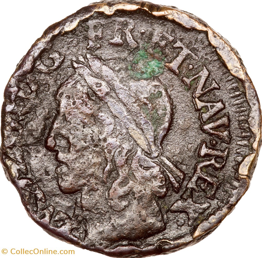 monnaies europe medievale france royales double tournois de warin louis xiii 1642 1643 corbeil piefort