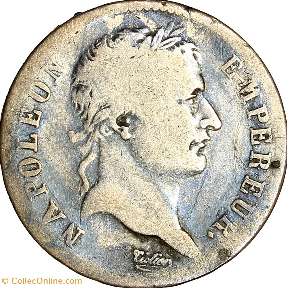 1 franc, tête laurée, République, Napoléon Ier, 1808, Paris monnaies monde france 1 franc tete lauree republique napoleon ier 1808 paris