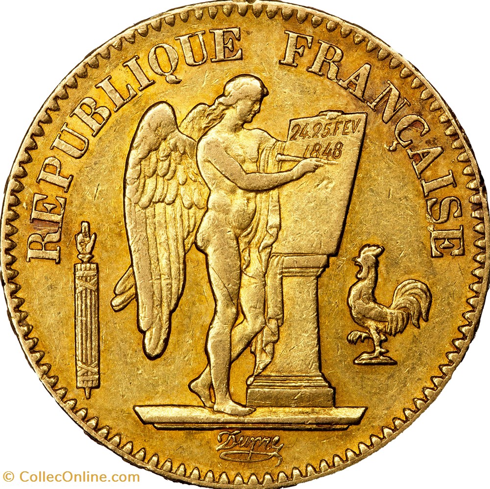 20 francs Génie, IIe République, 1848, Paris monnaies monde france 20 francs genie iie republique 1848 paris