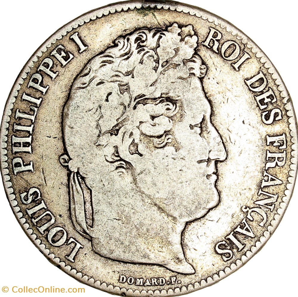 5 francs, 2e type Domard, Louis-Philippe Ier, 1833, Lille monnaies monde france 5 francs 2e type domard louis philippe ier 1833 lille