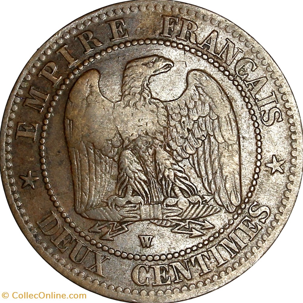 Deux centimes, tête nue, Napoléon III, 1854, Lille monnaies monde france deux centimes tete nue napoleon iii 1854 lille
