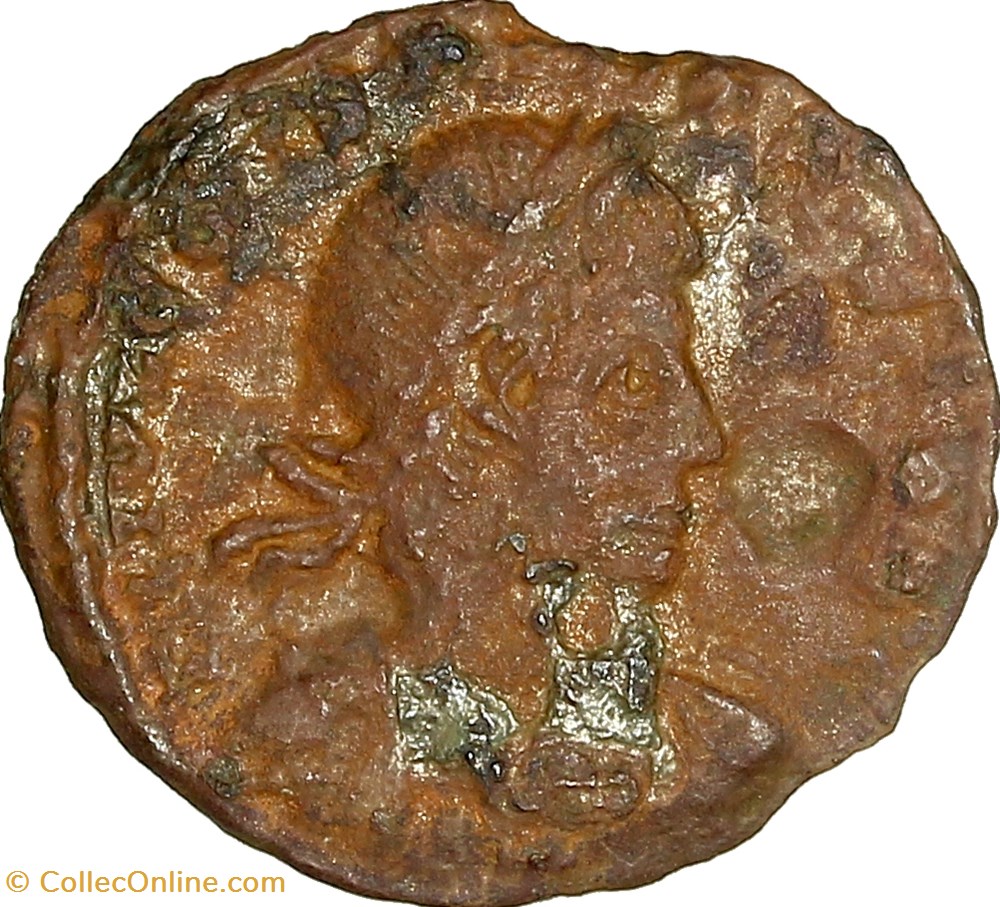 Centenionalis de Constance II césar, Gloria Exercitus, 1 enseigne, 335-336, Siscia monnaies antiques romaines imperiales et republicaines centenionalis de constance ii cesar gloria exercitus 1 enseigne 335 336 siscia
