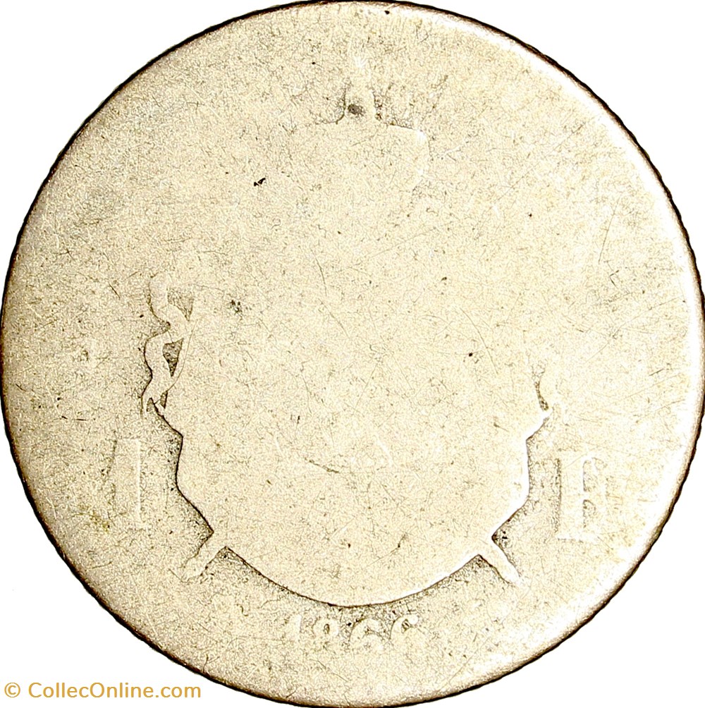 monnaies monde france 1 franc tete lauree napoleon iii 1866 paris