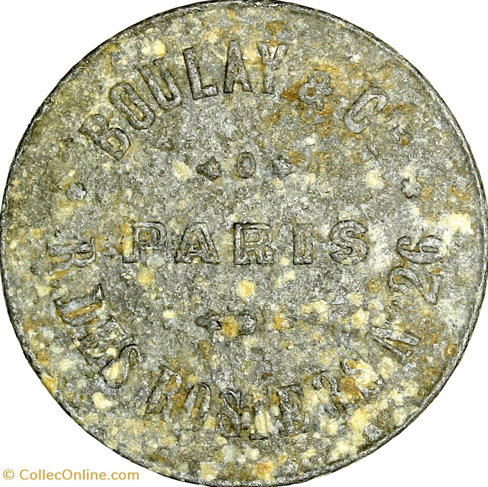 90 centimes, Boulay et Cie à Paris, non daté monnaies monde france 90 centimes boulay et cie a paris non date