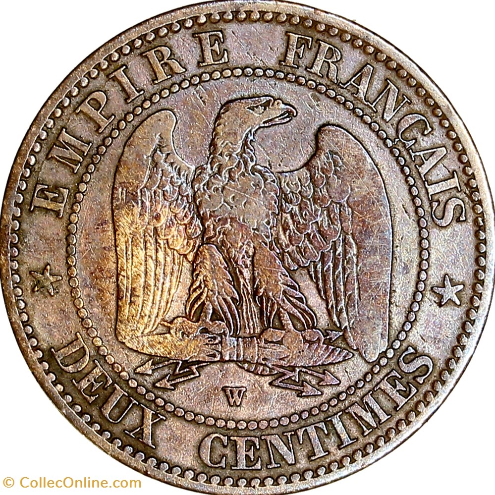 Deux centimes, tête nue, Napoléon III, 1853, Lille monnaies monde france deux centimes tete nue napoleon iii 1853 lille