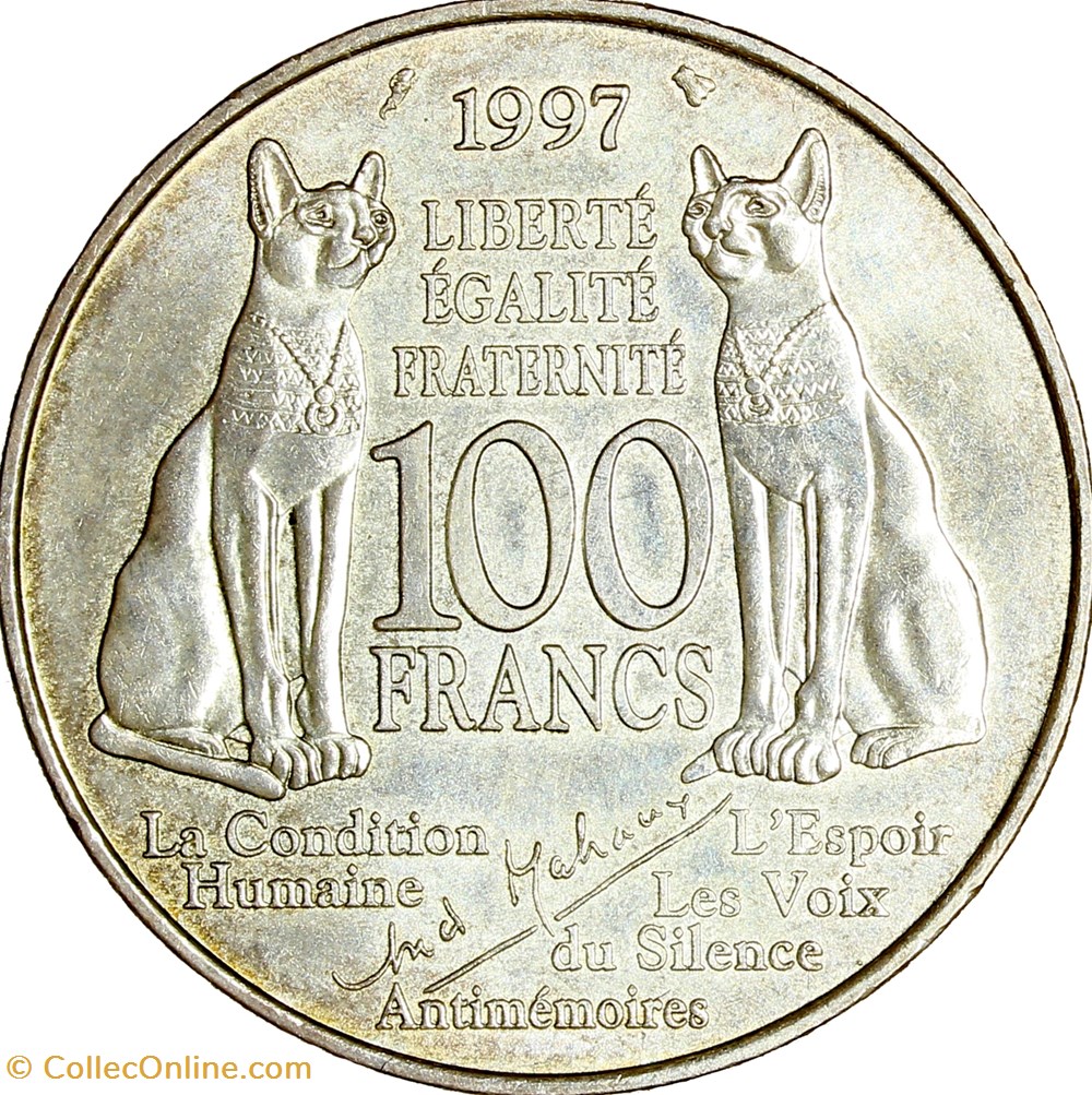 100 francs Malraux, 1997 monnaies monde france 100 francs malraux 1997