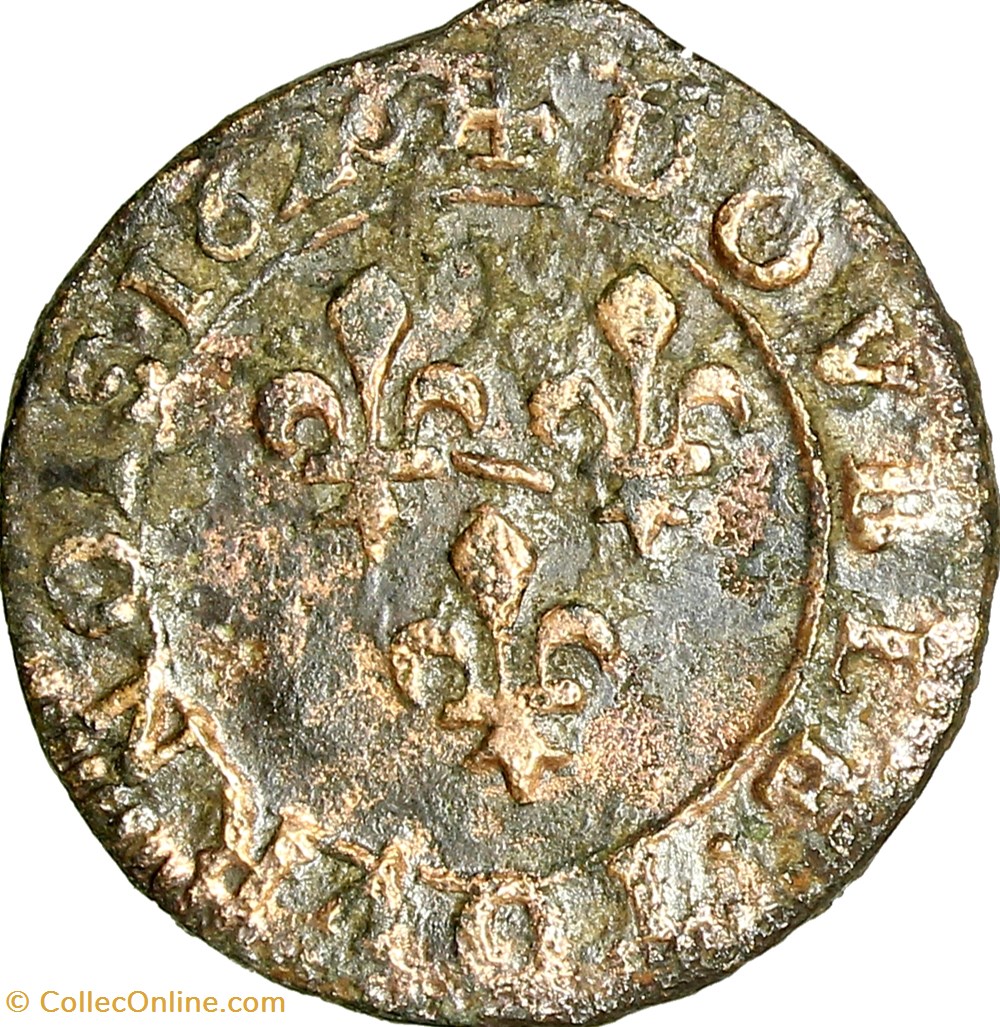 monnaies europe medievale france feodales double tournois de marie de bourbon montpensier 1626 trevoux
