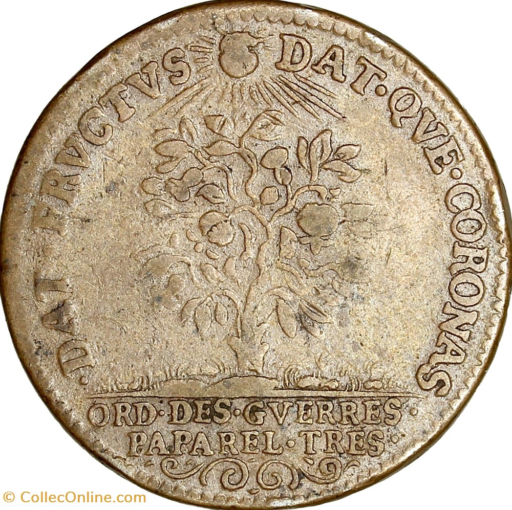 Jeton Louis XIV - Ordinaire des Guerres, non daté monnaies jetons mereaux jeton louis xiv ordinaire des guerres non date