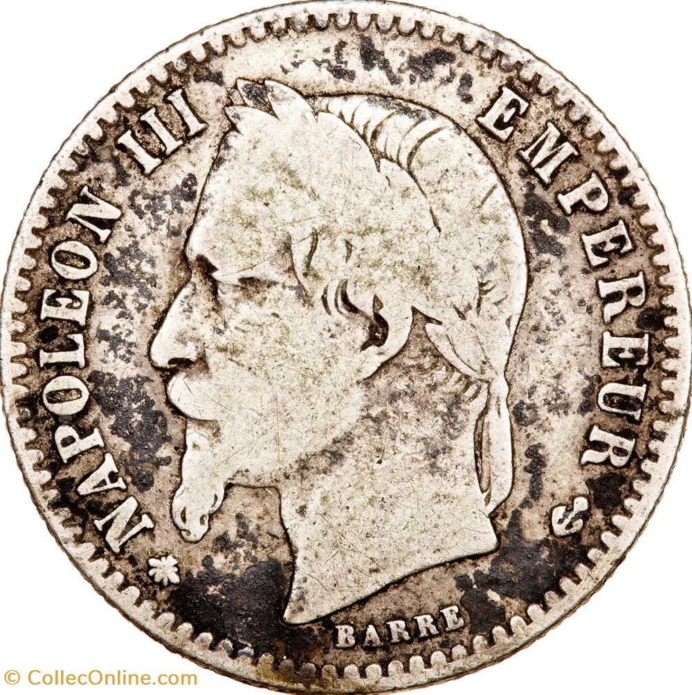 50 centimes, tête laurée, Napoléon III, 1864, Paris monnaies monde france 50 centimes tete lauree napoleon iii 1864 paris