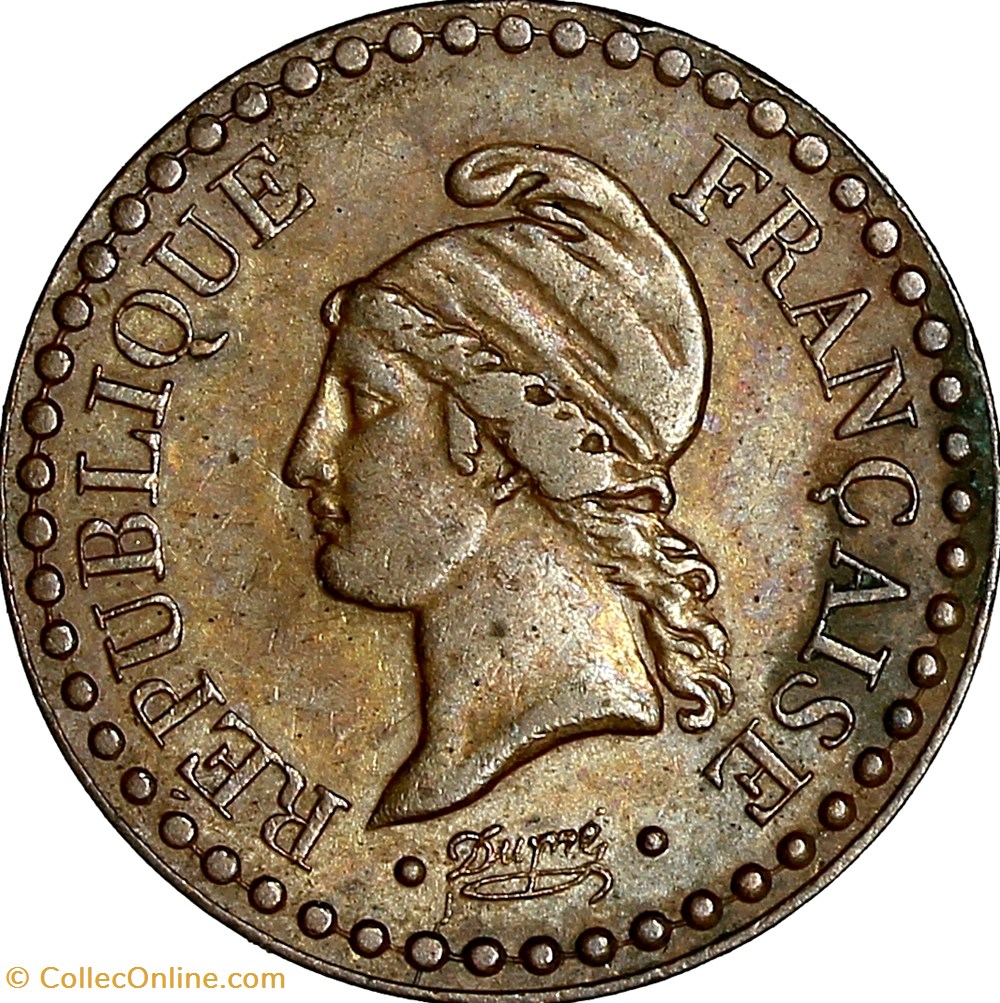 Un centime Dupré, IIe République, 1848, Paris, coin fissuré monnaies monde france un centime dupre iie republique 1848 paris coin fissure