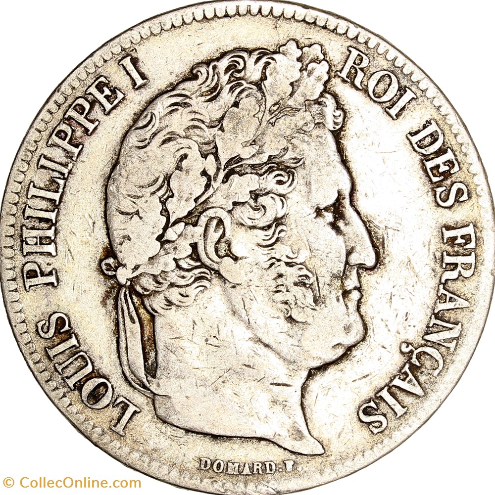 5 francs, 2e type Domard, Louis-Philippe Ier, 1837, Paris monnaies monde france 5 francs 2e type domard louis philippe ier 1837 paris