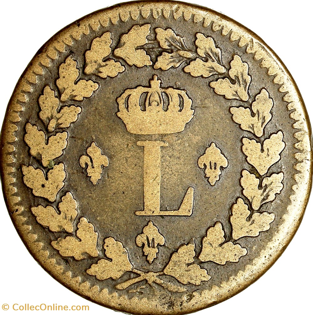 Un décime à l'L couronnée, Louis XVIII, 1814••, Strasbourg monnaies monde france un decime a l couronnee louis xviii 1814 strasbourg