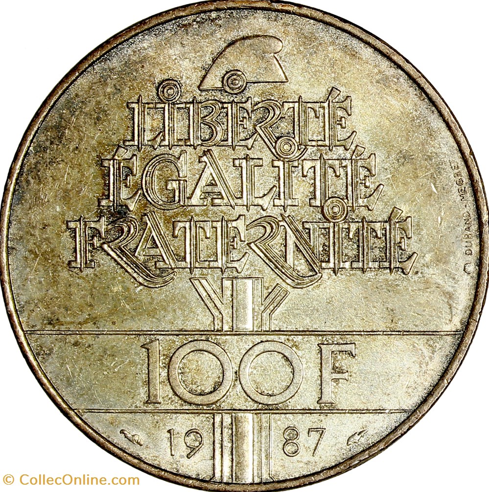 monnaies monde france 100 francs lafayette 1987