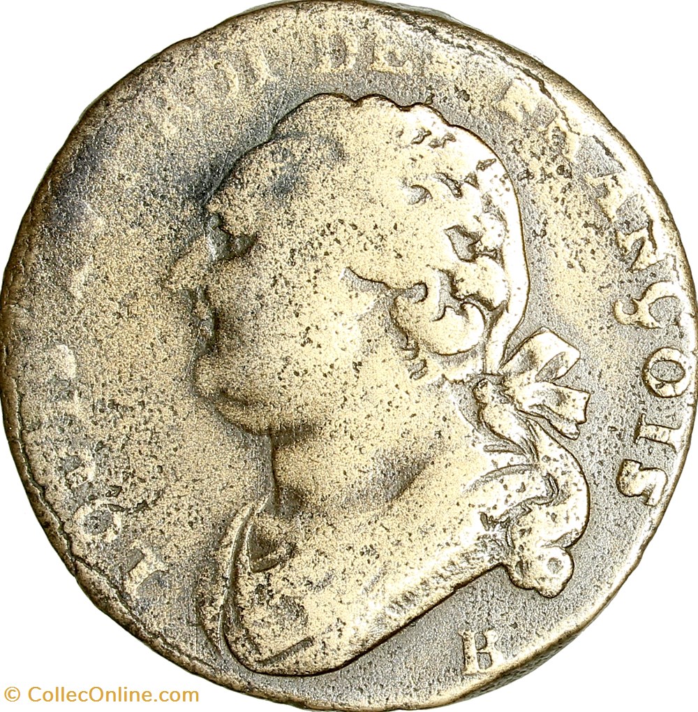 12 deniers au faisceau type François, Louis XVI, 1793 / 1792, an 5 / 4, Rouen monnaies monde france 12 deniers au faisceau type francois louis xvi 1793 1792 an 5 4 rouen