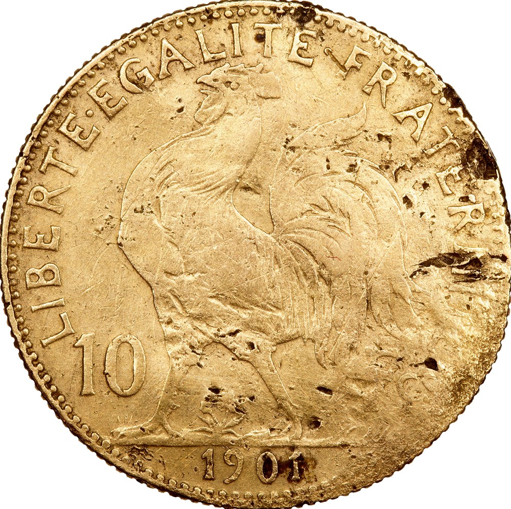 10 francs Coq, IIIe République, 1901 monnaies monde france 10 francs coq iiie republique 1901