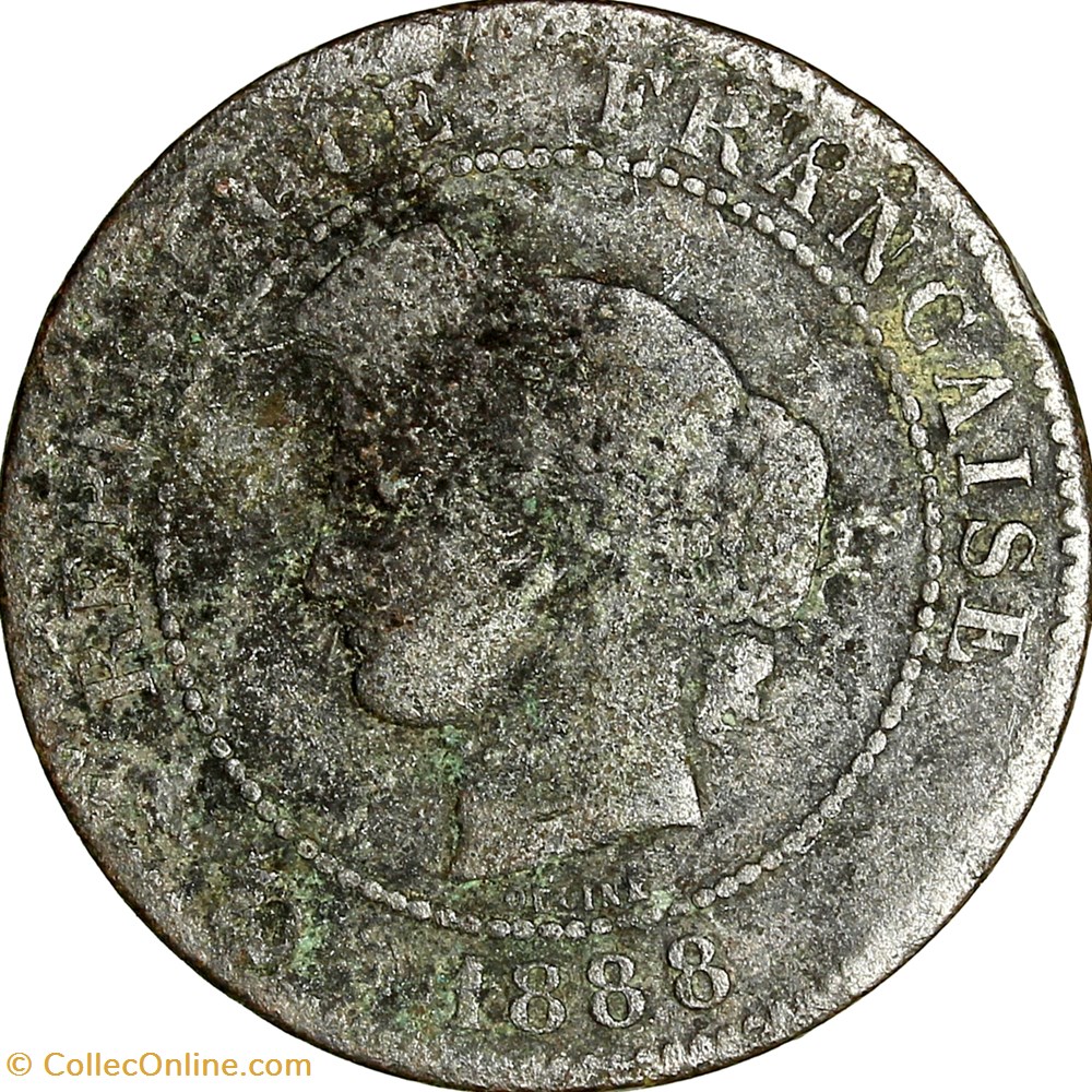 5 centimes Cérès, IIIe République, 1888, Paris monnaies monde france 5 centimes ceres iiie republique 1888 paris