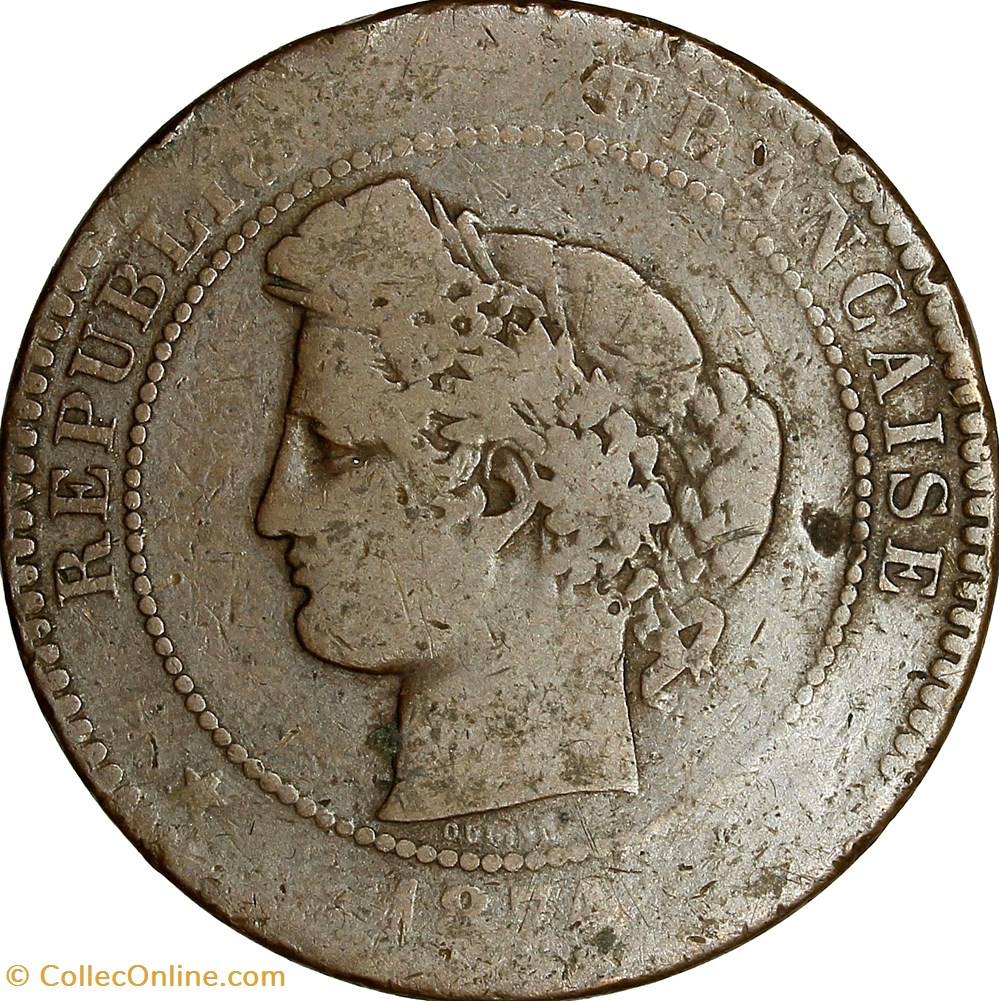 monnaies monde france 10 centimes ceres iiie republique 1874 paris