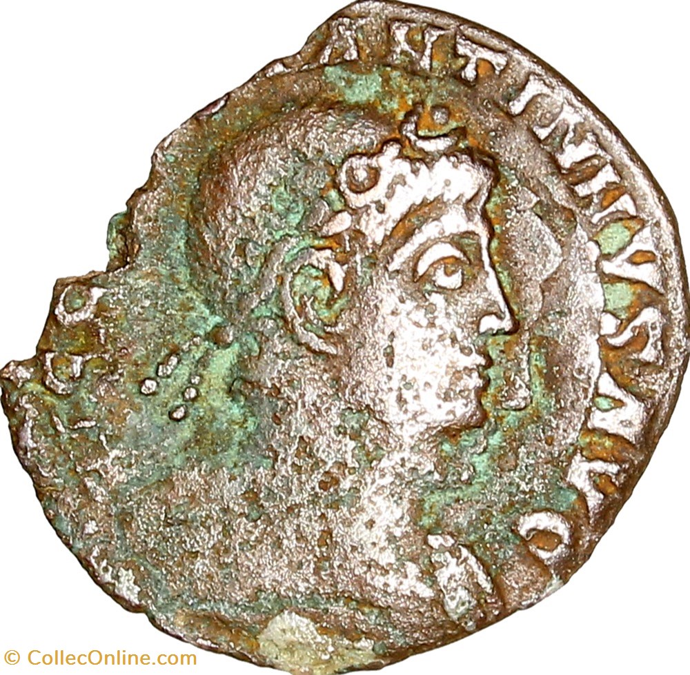 Centenionalis de Constantin II, Gloria Exercitus 1 enseigne, 337-340, Rome monnaies antiques romaines imperiales et republicaines centenionalis de constantin ii gloria exercitus 1 enseigne 337 340 rome