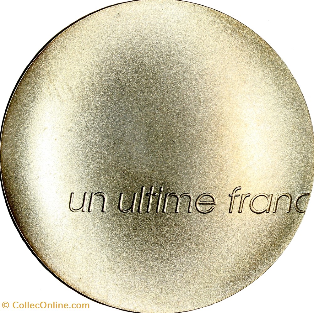 1 franc, Ultime franc par Starck, argent, BU, 2001 monnaies monde france 1 franc ultime franc par starck argent bu 2001