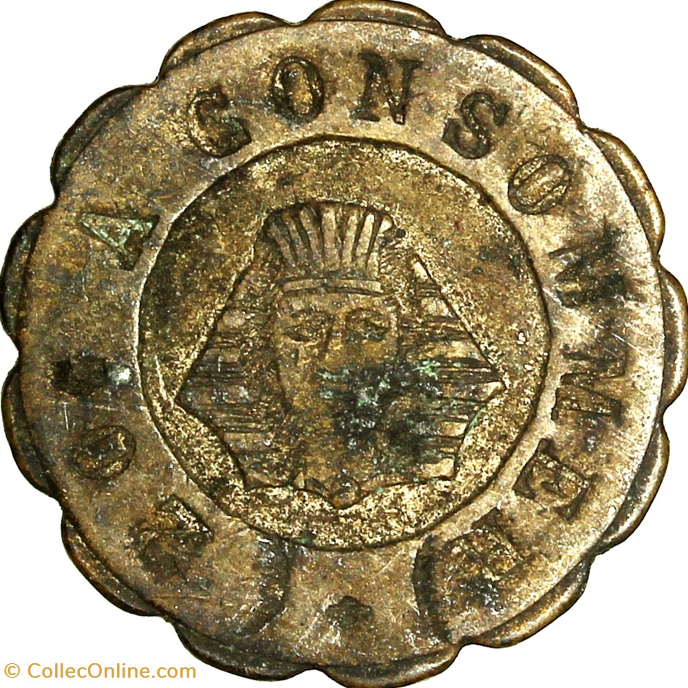 Jeton à consommer, 20 cts, non daté monnaies jetons mereaux jeton a consommer 20 cts non date