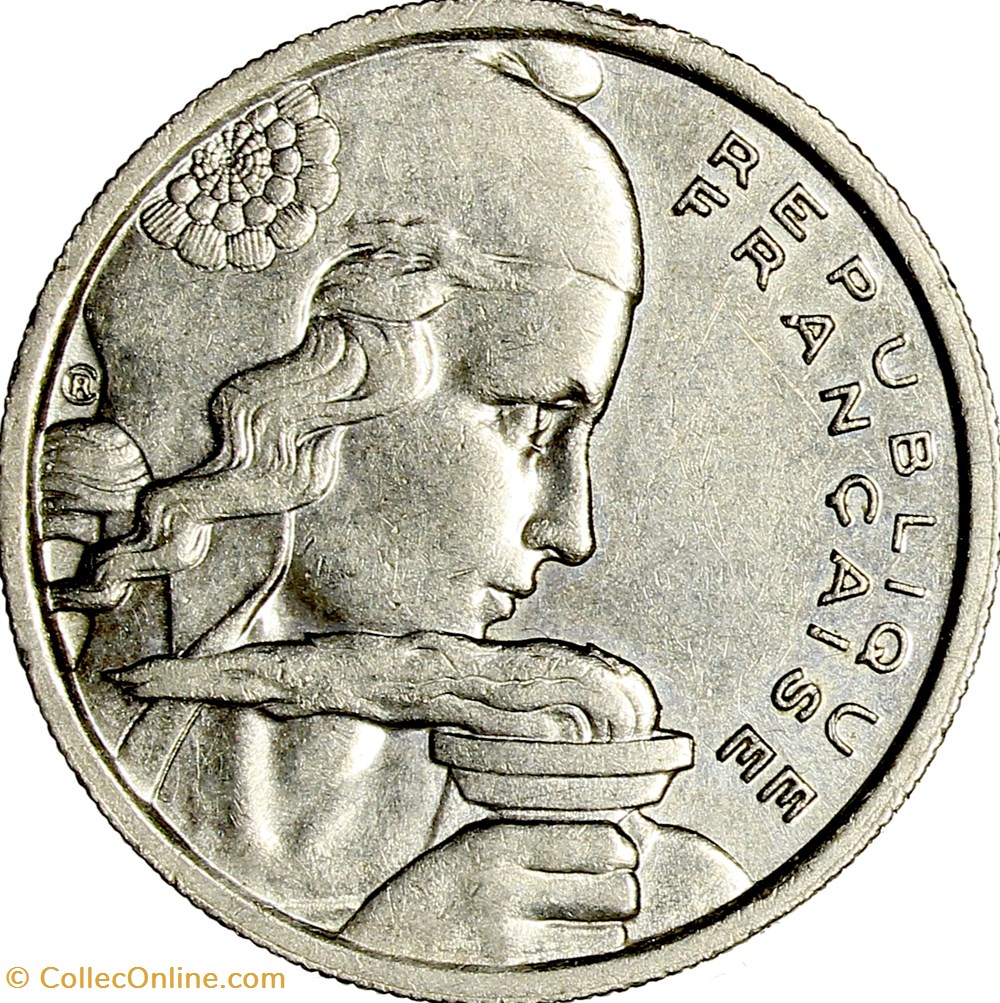 monnaies france modernes 100 francs cochet ive republique 1955 ruban large