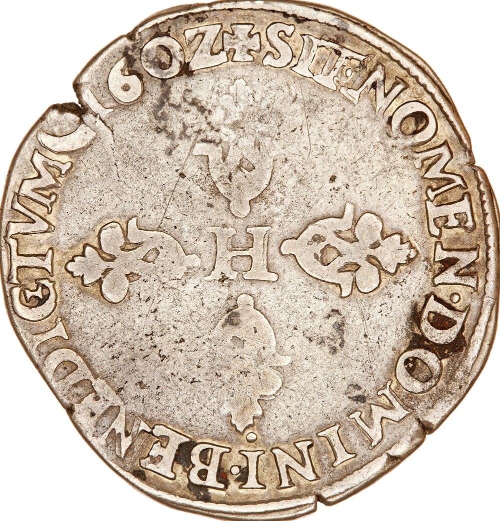 monnaies europe medievale france royales demi franc henri iv 1602 troyes