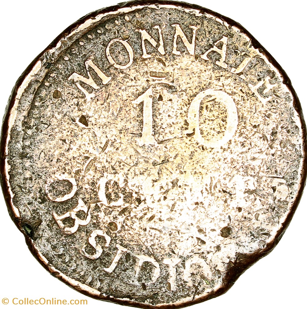 10 centimes d'Anvers au double L, Louis XVIII, 1814, Anvers, atelier de l'arsenal monnaies monde france 10 centimes anvers au double l louis xviii 1814 anvers atelier de arsenal