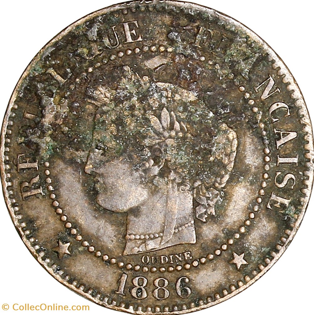 2 centimes Cérès, IIIe République, 1886, Paris monnaies monde france 2 centimes ceres iiie republique 1886 paris