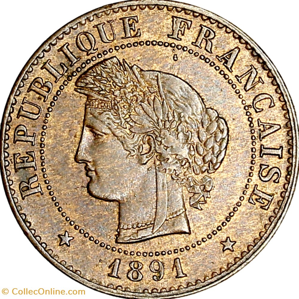 1 centime Cérès, IIIe République, 1891, Paris monnaies monde france 1 centime ceres iiie republique 1891 paris