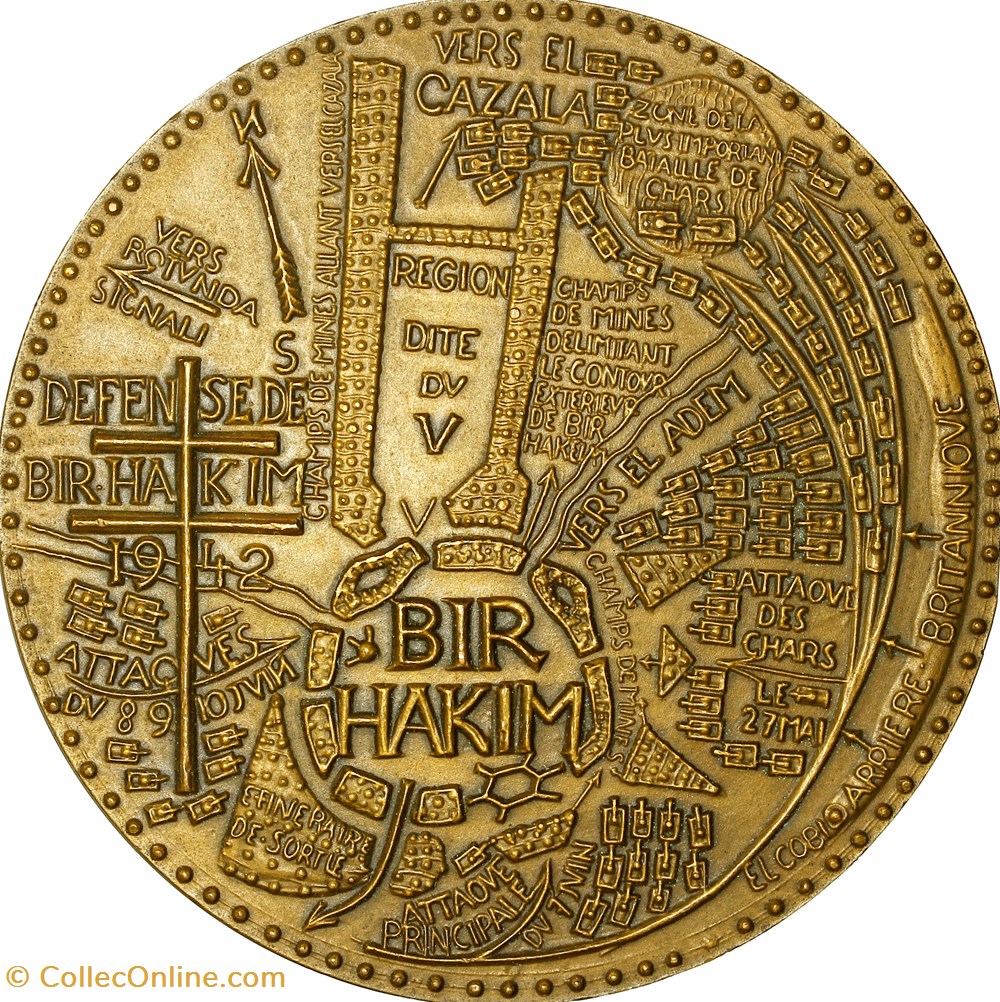 Médaille du Général Koenig et bataille de Bir Hakim, après 1945 medailles france medaille du general koenig et bataille de bir hakim apres 1945
