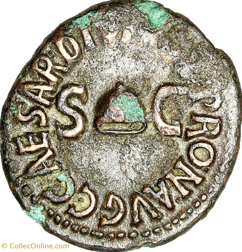 monnaies antiques romaines imperiales et republicaines quadrans de caligula pileus 40 rome