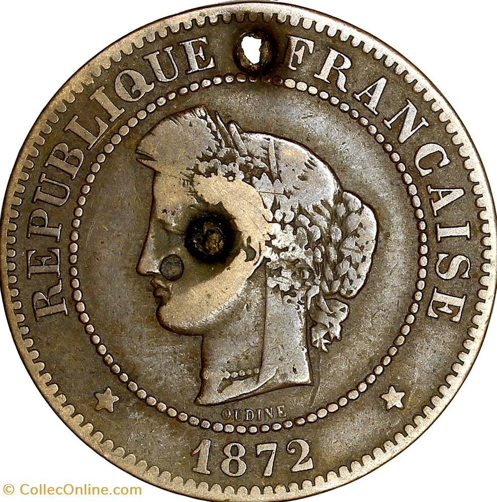 5 centimes Cérès, IIIe République, 1872, Bordeaux monnaies monde france 5 centimes ceres iiie republique 1872 bordeaux
