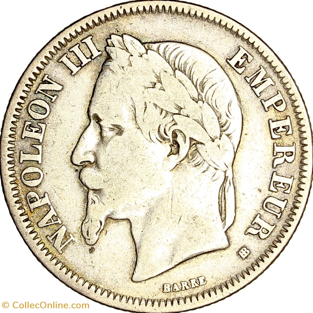 2 francs, tête laurée, Napoléon III, 1866, Strasbourg monnaies monde france 2 francs tete lauree napoleon iii 1866 strasbourg